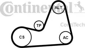 CONTINENTAL 6PK1100K1 - Kit Cinghie Poly-V www.autoricambi360.it