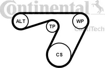 CONTINENTAL 6PK1180K1 - Kit Cinghie Poly-V www.autoricambi360.it
