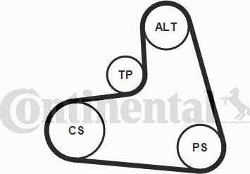 CONTINENTAL 6PK1120K3 - Kit Cinghie Poly-V www.autoricambi360.it