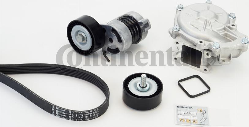 Continental 6PK1870WP1 - Pompa acqua + Kit cinghia Poly V www.autoricambi360.it