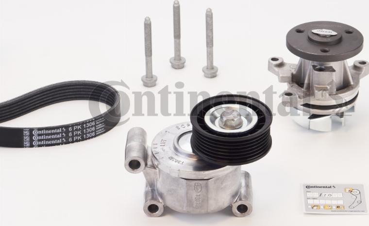 Continental 6PK1306WP1 - Pompa acqua + Kit cinghia Poly V www.autoricambi360.it