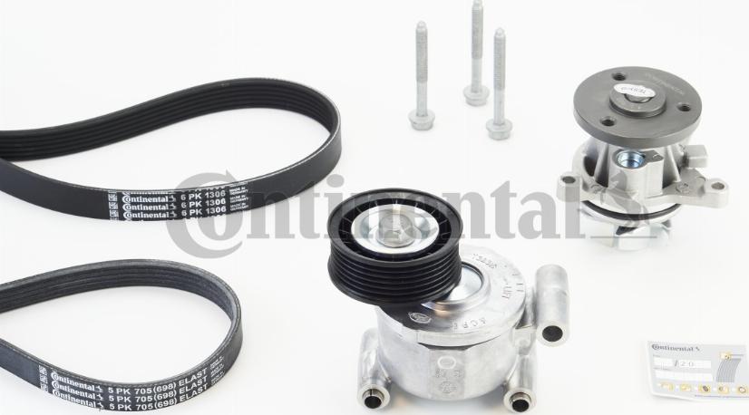 Continental 6PK1306WP2 - Pompa acqua + Kit cinghia Poly V www.autoricambi360.it
