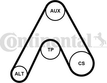 CONTINENTAL 6PK1217K3 - Kit Cinghie Poly-V www.autoricambi360.it
