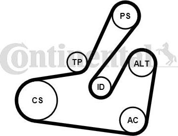 CONTINENTAL 6PK1795K2 - Kit Cinghie Poly-V www.autoricambi360.it