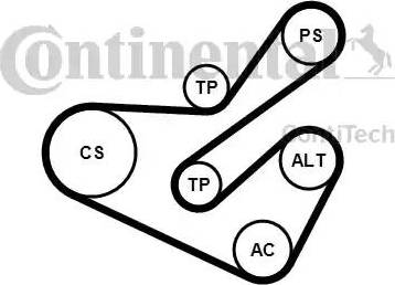 CONTINENTAL 6PK1740K1 - Kit Cinghie Poly-V www.autoricambi360.it