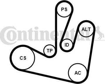 CONTINENTAL 6PK1750K2 - Kit Cinghie Poly-V www.autoricambi360.it