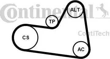 CONTINENTAL 6PK1710K1 - Kit Cinghie Poly-V www.autoricambi360.it