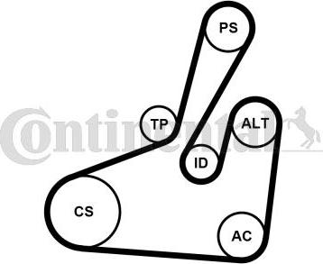 CONTINENTAL 6PK1710K2 - Kit Cinghie Poly-V www.autoricambi360.it