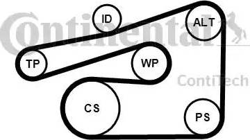 CONTINENTAL 6PK1733K4 - Kit Cinghie Poly-V www.autoricambi360.it