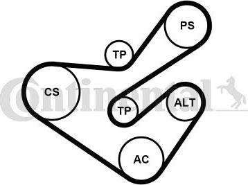 CONTINENTAL 6PK1733K5 - Kit Cinghie Poly-V www.autoricambi360.it