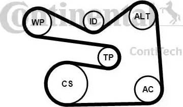 CONTINENTAL 6PK1733K3 - Kit Cinghie Poly-V www.autoricambi360.it