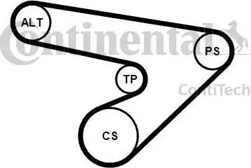 CONTINENTAL 6PK1725K1 - Kit Cinghie Poly-V www.autoricambi360.it