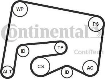 CONTINENTAL 6PK2155WP1 - Pompa acqua + Kit cinghia Poly V www.autoricambi360.it
