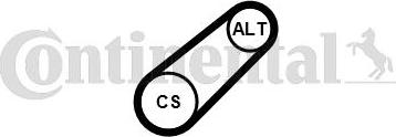 CONTINENTAL 6PK701 ELAST T1 - Kit Cinghie Poly-V www.autoricambi360.it