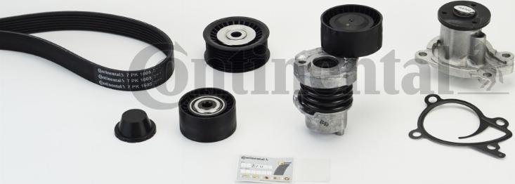 Continental 7PK1605WP1 - Pompa acqua + Kit cinghia Poly V www.autoricambi360.it