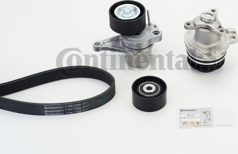 CONTINENTAL 7PK1705WP1 - Pompa acqua + Kit cinghia Poly V www.autoricambi360.it