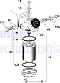 Delphi 6260B615B - Filtro carburante www.autoricambi360.it
