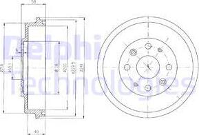 Delphi BF456 - Tamburo freno www.autoricambi360.it