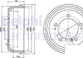 Delphi BF404 - Tamburo freno www.autoricambi360.it