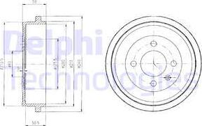 Delphi BF410 - Tamburo freno www.autoricambi360.it