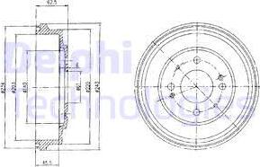 Delphi BF482 - Tamburo freno www.autoricambi360.it