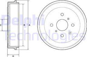 Delphi BF506 - Tamburo freno www.autoricambi360.it