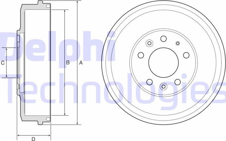 Delphi BF578 - Tamburo freno www.autoricambi360.it