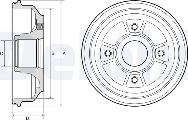 Delphi BF659 - Tamburo freno www.autoricambi360.it