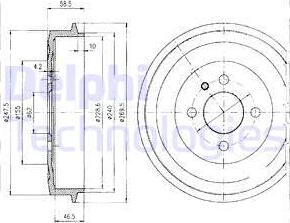 Delphi BF156 - Tamburo freno www.autoricambi360.it