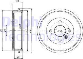 Delphi BF346 - Tamburo freno www.autoricambi360.it