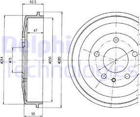 Delphi BF323 - Tamburo freno www.autoricambi360.it
