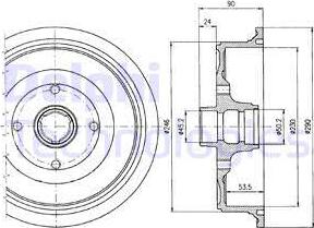 Delphi BF284 - Tamburo freno www.autoricambi360.it