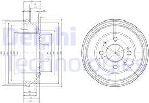 Delphi BF280 - Tamburo freno www.autoricambi360.it