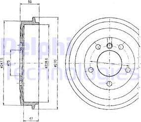 Delphi BF275 - Tamburo freno www.autoricambi360.it