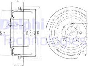 Delphi BF273 - Tamburo freno www.autoricambi360.it