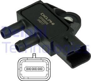 Delphi DPS00006 - Sensore, Pressione gas scarico www.autoricambi360.it