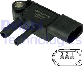 Delphi DPS00001 - Sensore, Pressione gas scarico www.autoricambi360.it