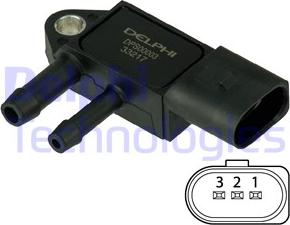 Delphi DPS00003 - Sensore, Pressione gas scarico www.autoricambi360.it