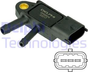 Delphi DPS00016 - Sensore, Pressione gas scarico www.autoricambi360.it