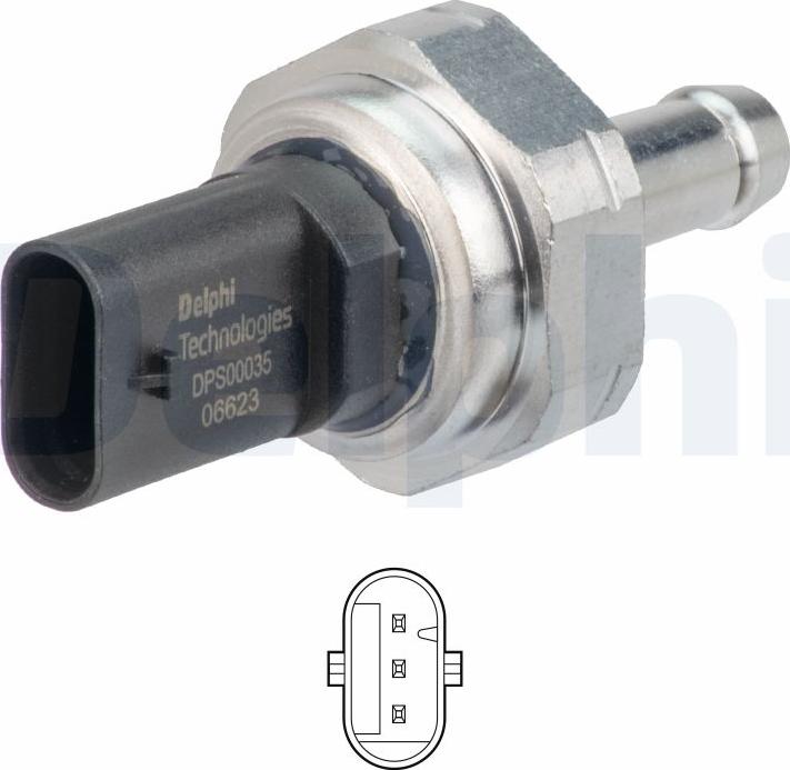 Delphi DPS00035-12B1 - Sensore, Pressione gas scarico www.autoricambi360.it
