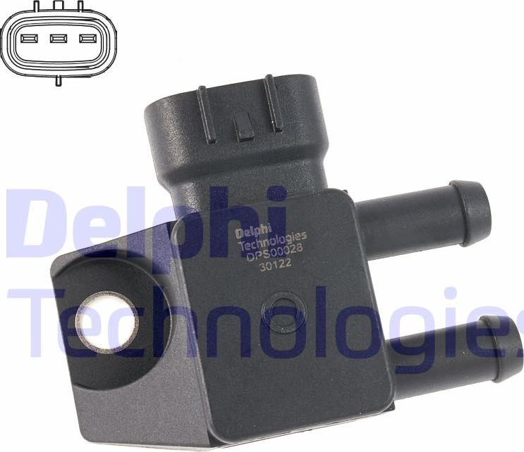 Delphi DPS00028-12B1 - Sensore, Pressione gas scarico www.autoricambi360.it