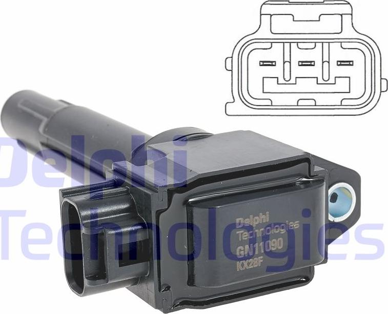 Delphi GN11090-12B1 - Bobina d'accensione www.autoricambi360.it