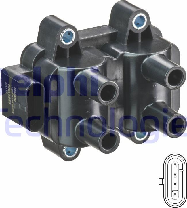 Delphi GN11083-12B1 - Bobina d'accensione www.autoricambi360.it