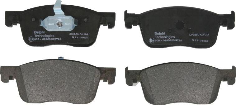 Delphi LP3260 - Kit pastiglie freno, Freno a disco www.autoricambi360.it