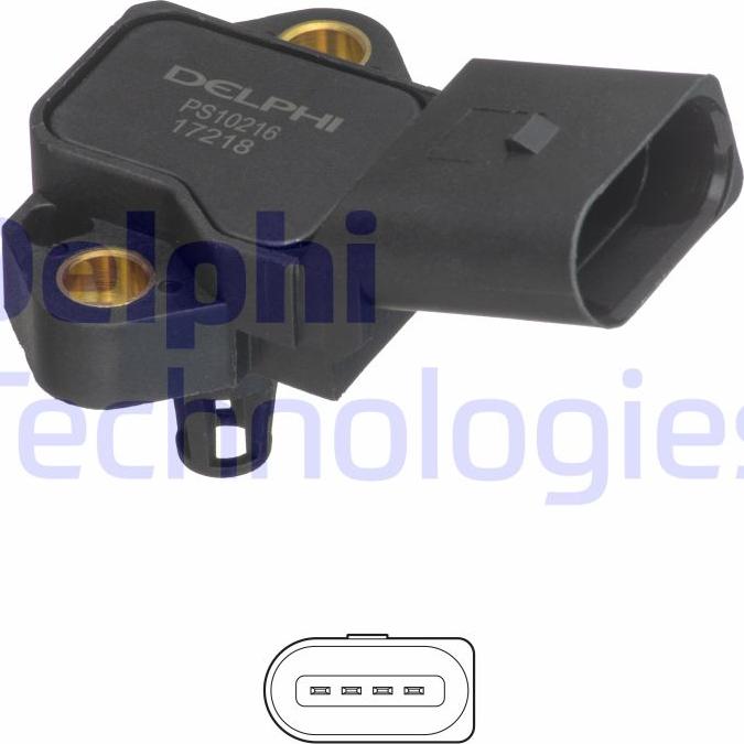 Delphi PS10216 - Sensore, Pressione collettore d'aspirazione www.autoricambi360.it
