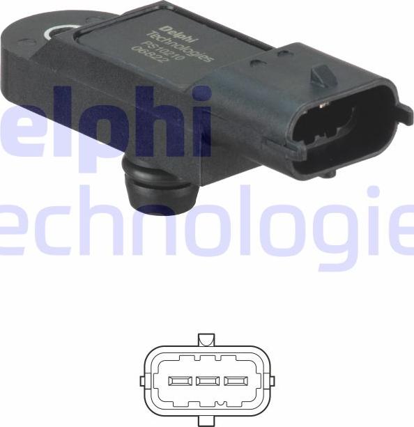 Delphi PS10210 - Sensore, Pressione collettore d'aspirazione www.autoricambi360.it