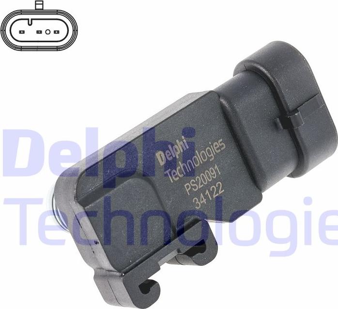 Delphi PS20091-12B1 - Sensore, Pressione collettore d'aspirazione www.autoricambi360.it