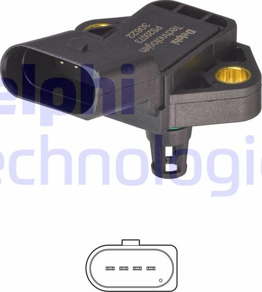 Delphi PS20073-12B1 - Sensore, Pressione collettore d'aspirazione www.autoricambi360.it