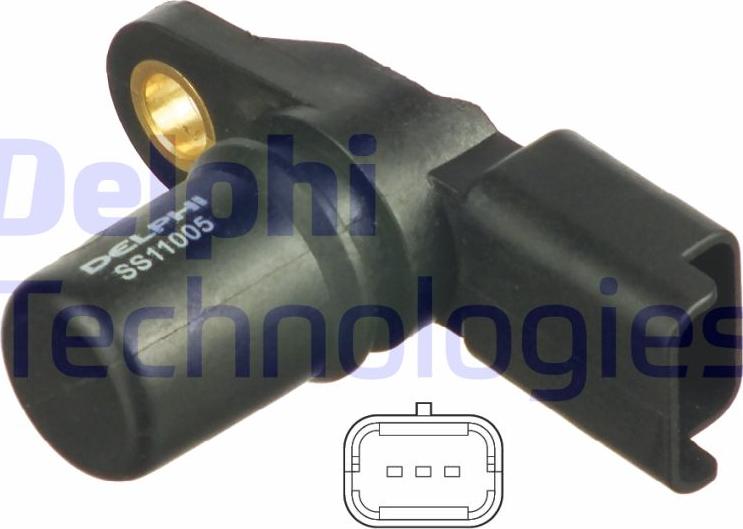 Delphi SS11005 - Sensore, Posizione albero a camme www.autoricambi360.it