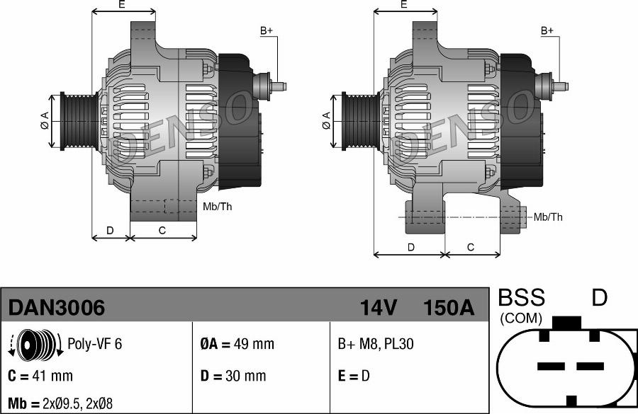Denso DAN3006 - Alternatore www.autoricambi360.it